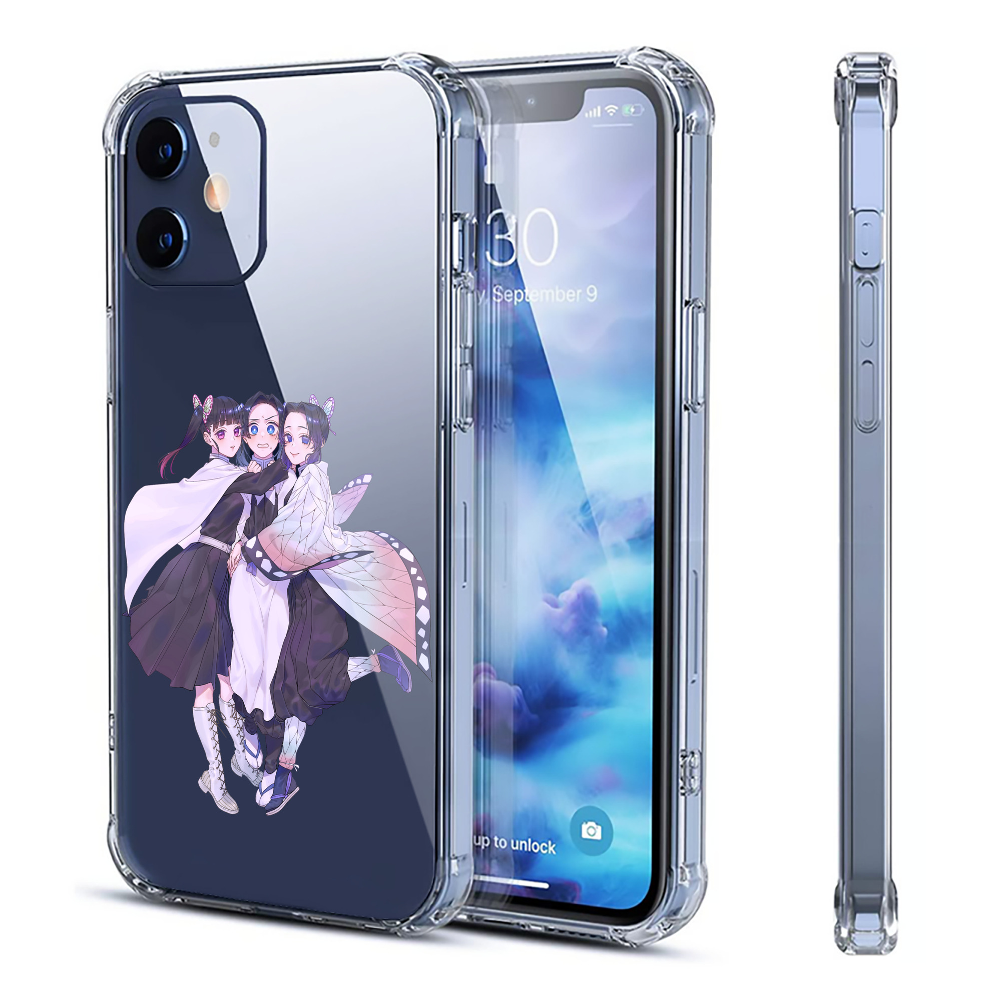 （画像用） 鬼滅の刃（きめつのやいば）蟲柱-胡蝶 しのぶ／こちょう しのぶ Kochou Shinobu 【iPhone 12シリーズ対応】透明スマホケース（クリアソフトケース）